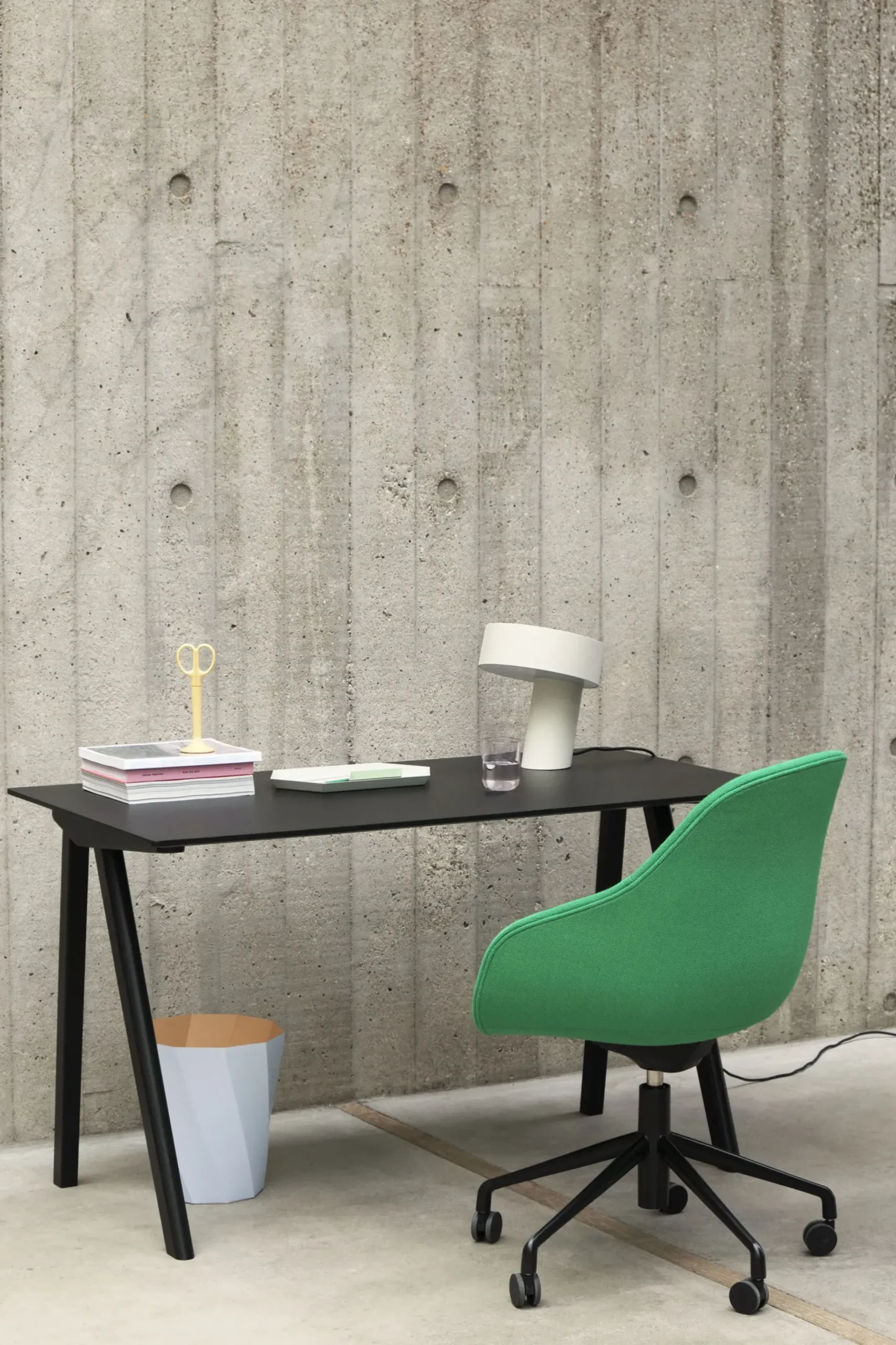 Fauteuil A Roulettes About A Chair Aac155 Tissu Vert / Rembourre - Tissu Integral - Hay