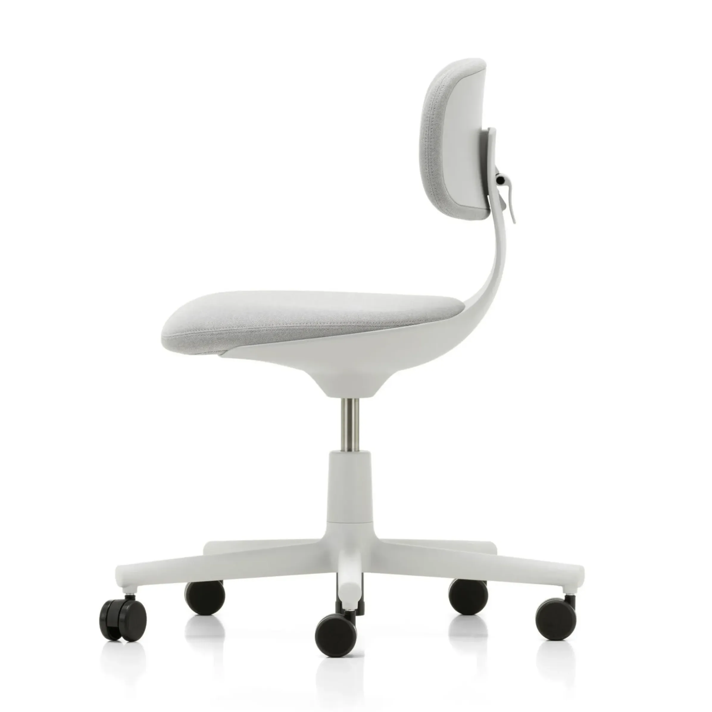 Fauteuil A Roulettes Rookie Tissu Gris / H 39 A 51 Cm - Vitra