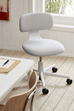 Fauteuil A Roulettes Rookie Tissu Gris / H 39 A 51 Cm - Vitra