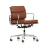 Fauteuil A Roulettes Soft Pad Ea 217 Cuir Marron / Dossier Mi-Haut - Cuir / Eames, 1969 - Vitra