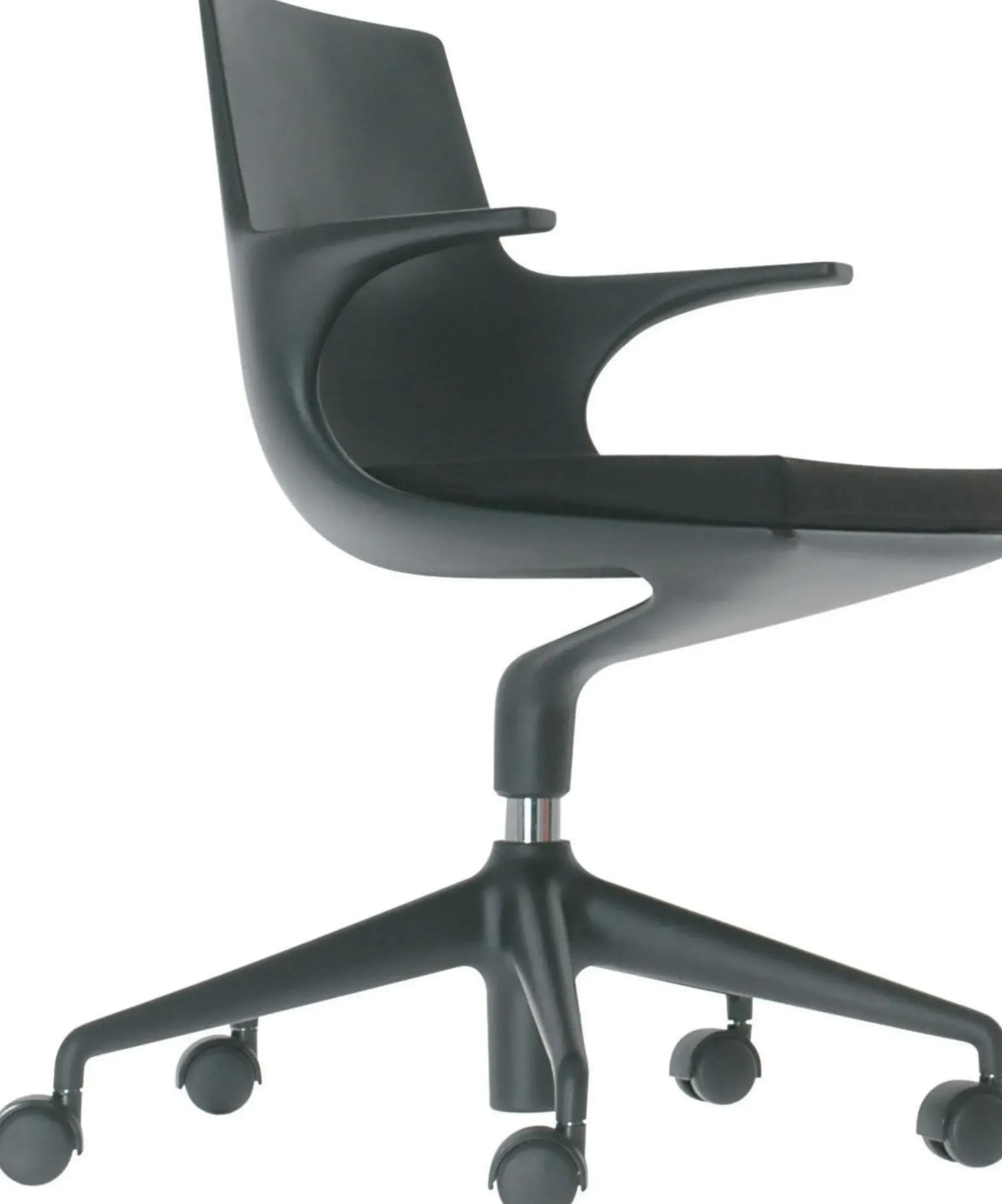 Fauteuil A Roulettes Spoon Chair Plastique / Rembourre - Kartell