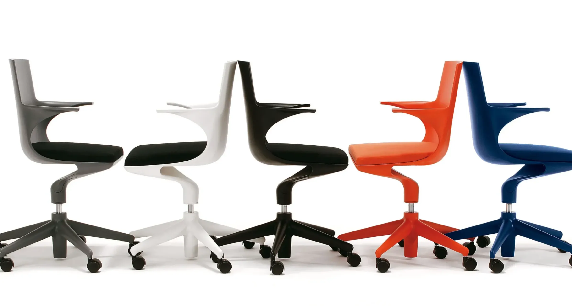 Fauteuil A Roulettes Spoon Chair Plastique / Rembourre - Kartell