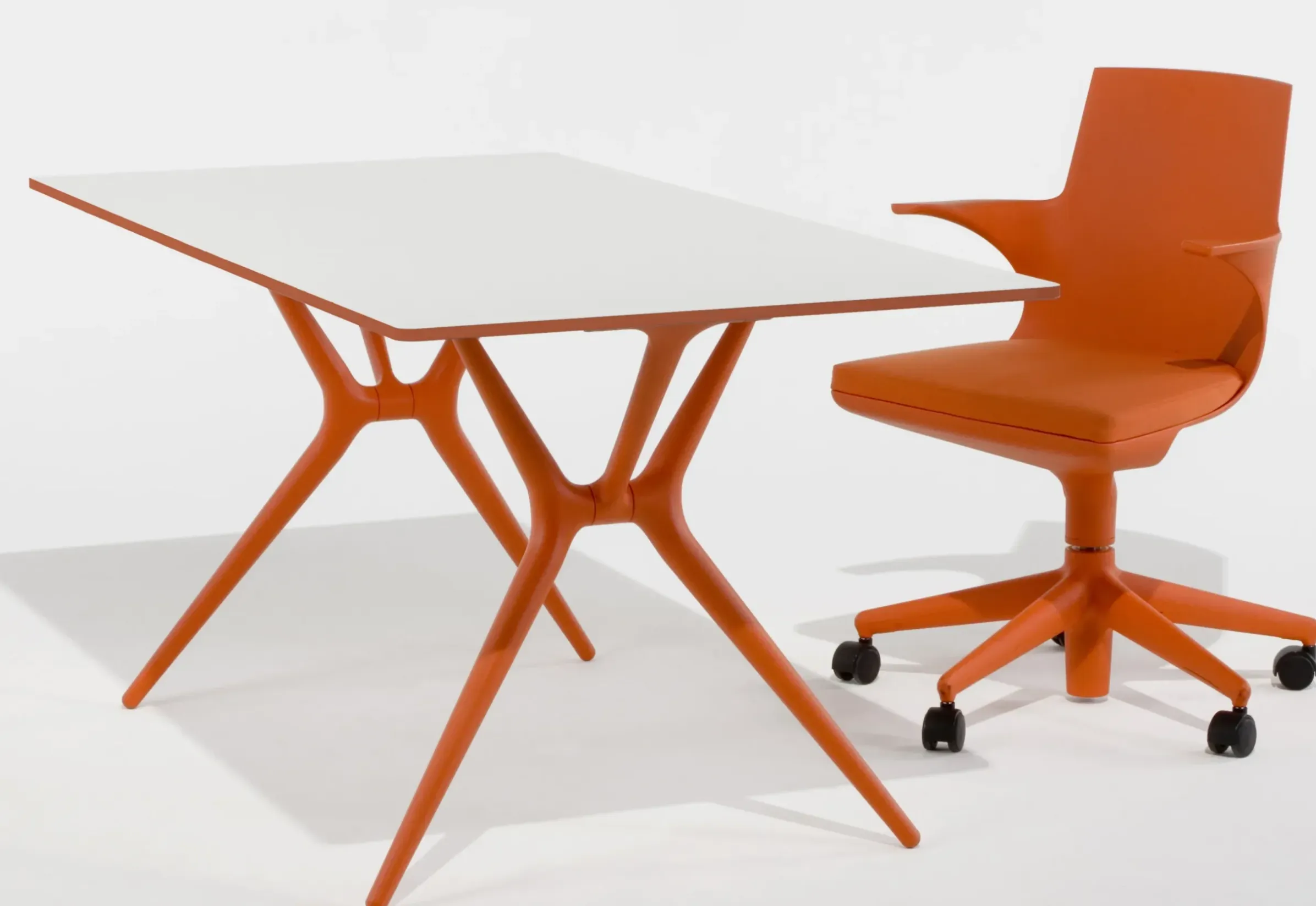Fauteuil A Roulettes Spoon Chair Plastique / Rembourre - Kartell