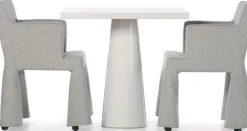 Fauteuil A Roulettes V.I.P. Chair Tissu Gris / Rembourre - Moooi