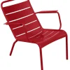 Fauteuil Bas Luxembourg Metal Rouge / Aluminium - Fermob