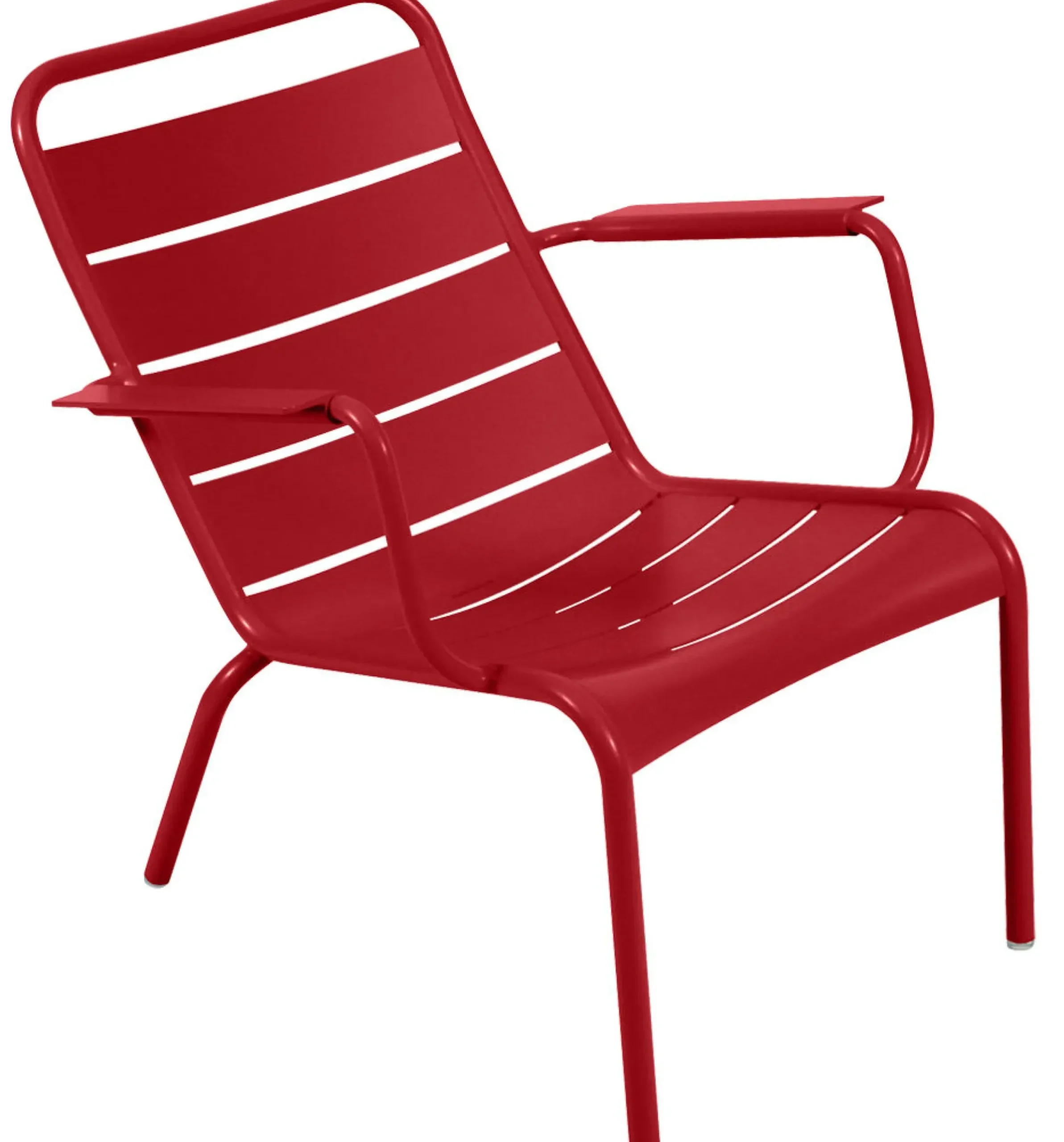 Fauteuil Bas Luxembourg Metal Rouge / Aluminium - Fermob