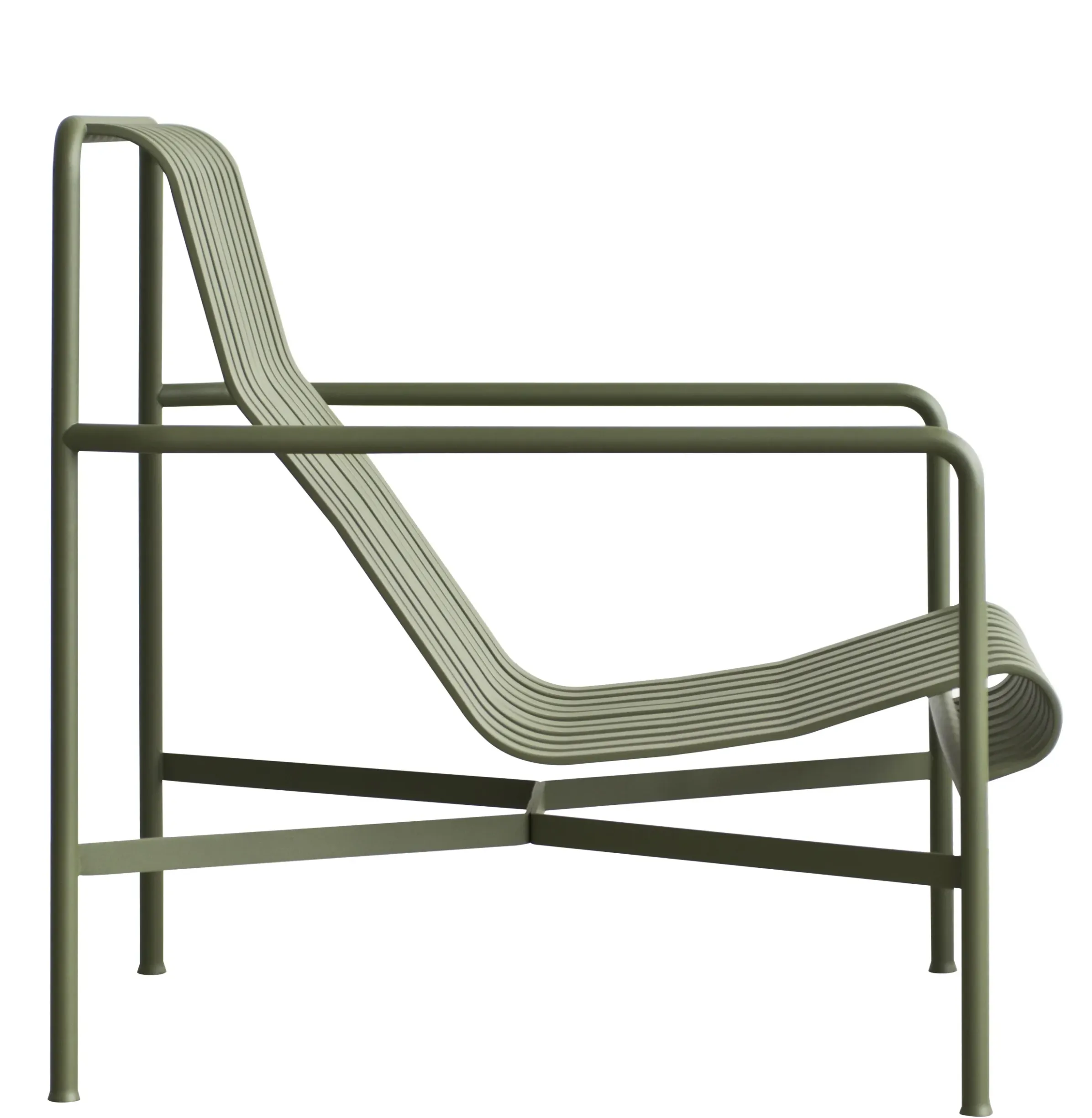 Fauteuil Bas Palissade Metal Vert / Dossier Haut - R & E Bouroullec - Hay