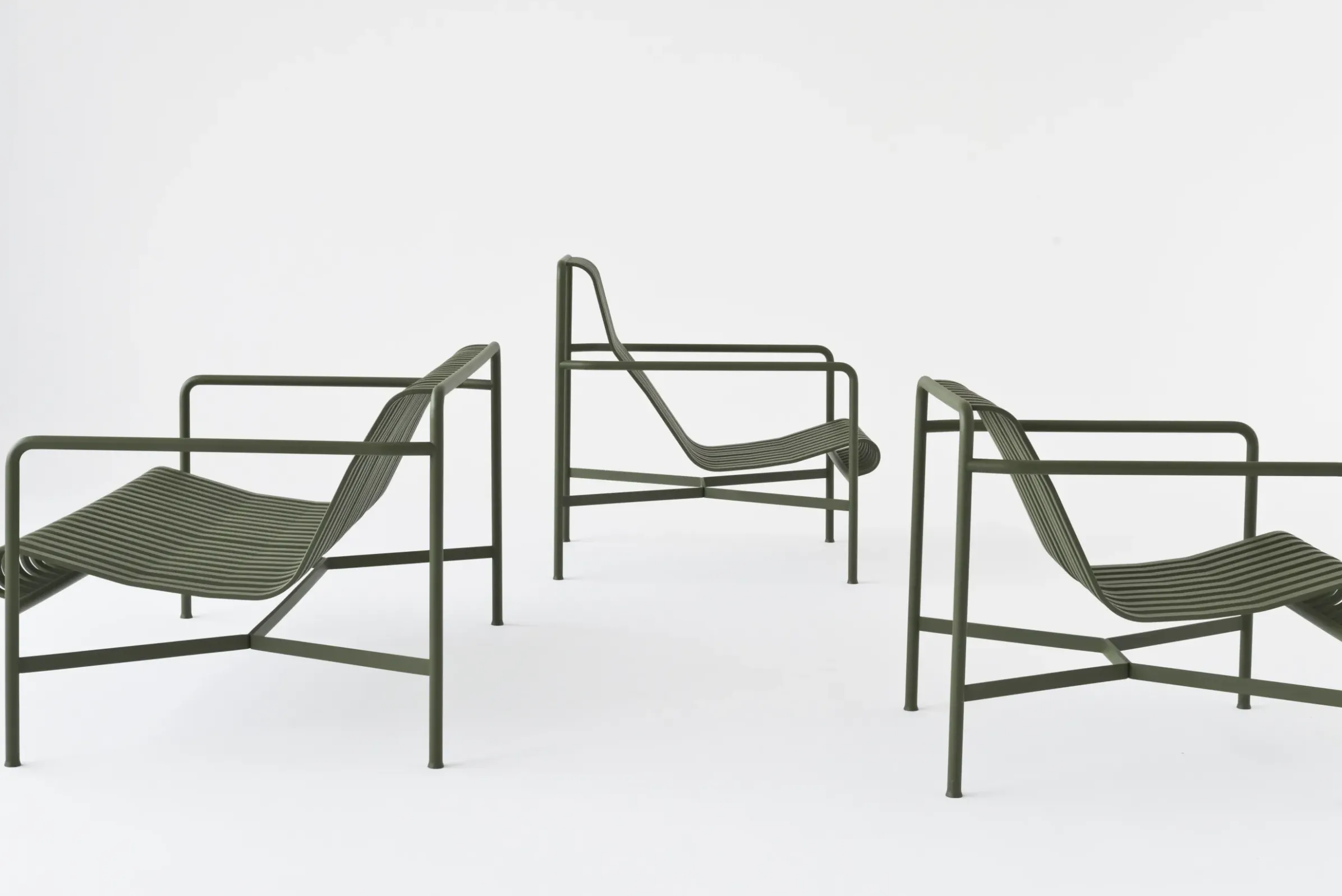 Fauteuil Bas Palissade Metal Vert / Dossier Haut - R & E Bouroullec - Hay