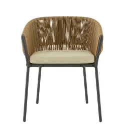 Fauteuil Bridge Lapel Plastique Beige / Rotin Synthetique - Coussin D'Assise - Cinna