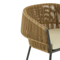 Fauteuil Bridge Lapel Plastique Beige / Rotin Synthetique - Coussin D'Assise - Cinna