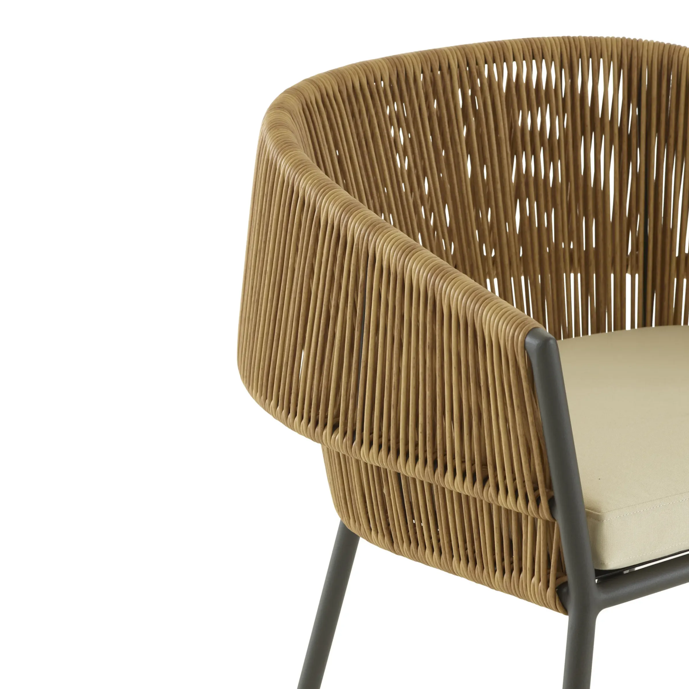 Fauteuil Bridge Lapel Plastique Beige / Rotin Synthetique - Coussin D'Assise - Cinna