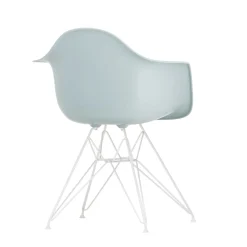 Fauteuil Dar - Eames Plastic Armchair Plastique Bleu Gris / (1950) - Pieds Blancs - Vitra
