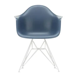 Fauteuil Dar - Eames Plastic Armchair Plastique Bleu / (1950) - Pieds Blancs - Vitra