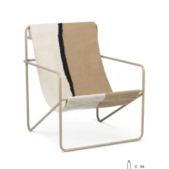 Fauteuil Desert Tissu Blanc Beige / Structure Beige - Bouteilles Plastique Recyclees - Ferm Living