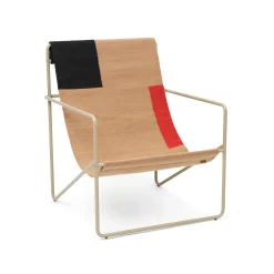 Fauteuil Desert Tissu Multicolore Beige / Structure Beige - Bouteilles Plastique Recyclees - Ferm Living