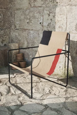 Fauteuil Desert Tissu Multicolore Beige / Structure Beige - Bouteilles Plastique Recyclees - Ferm Living