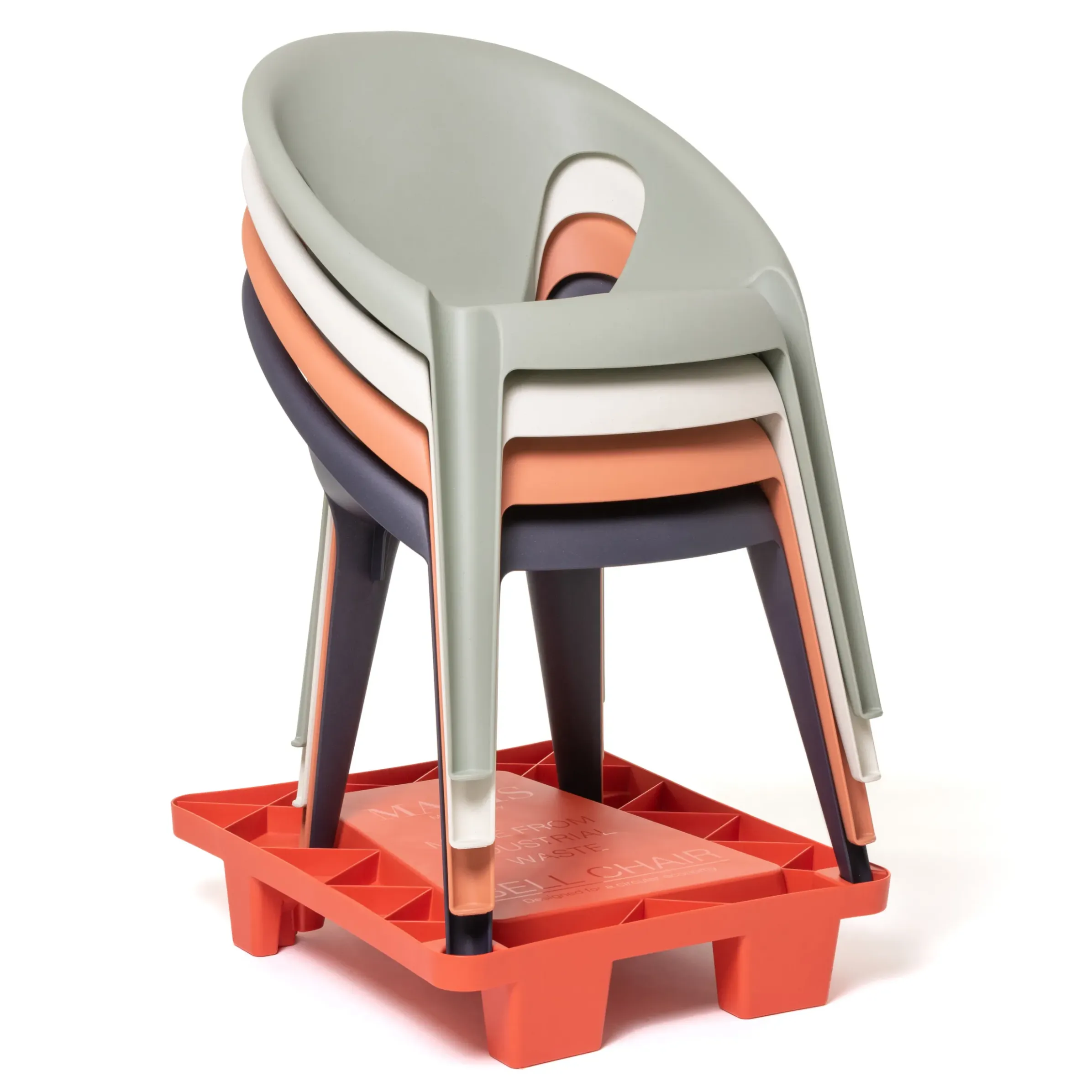 Fauteuil Empilable Bell Plastique Vert Gris / By Konstantin Grcic / Polypropylene Recycle - Eco-Concu - Magis