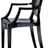 Fauteuil Empilable Louis Ghost Plastique Noir / Polycarbonate 2.0 - Kartell