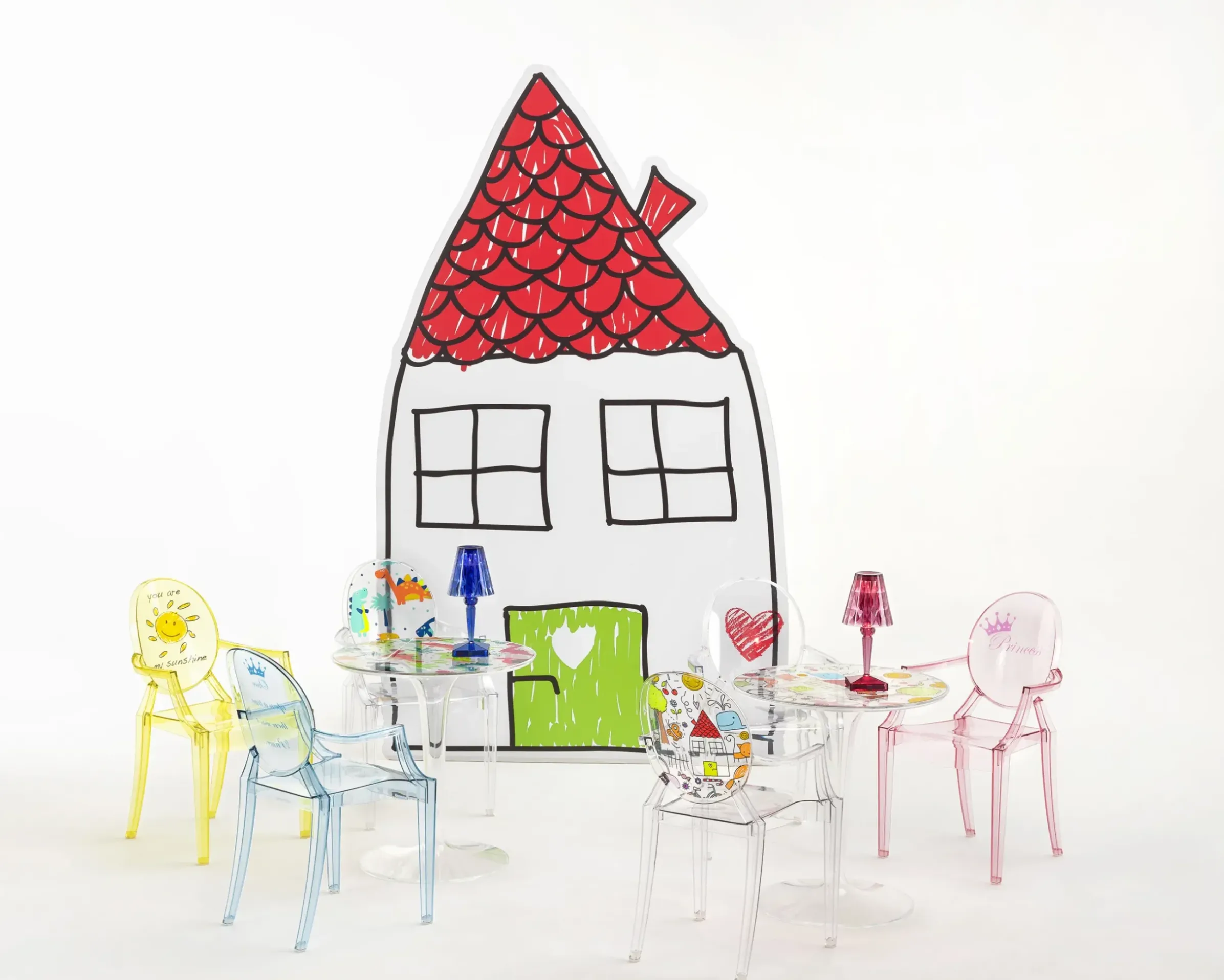 Fauteuil Enfant Lou Lou Ghost Plastique Multicolore / Dossier Décore - Kartell