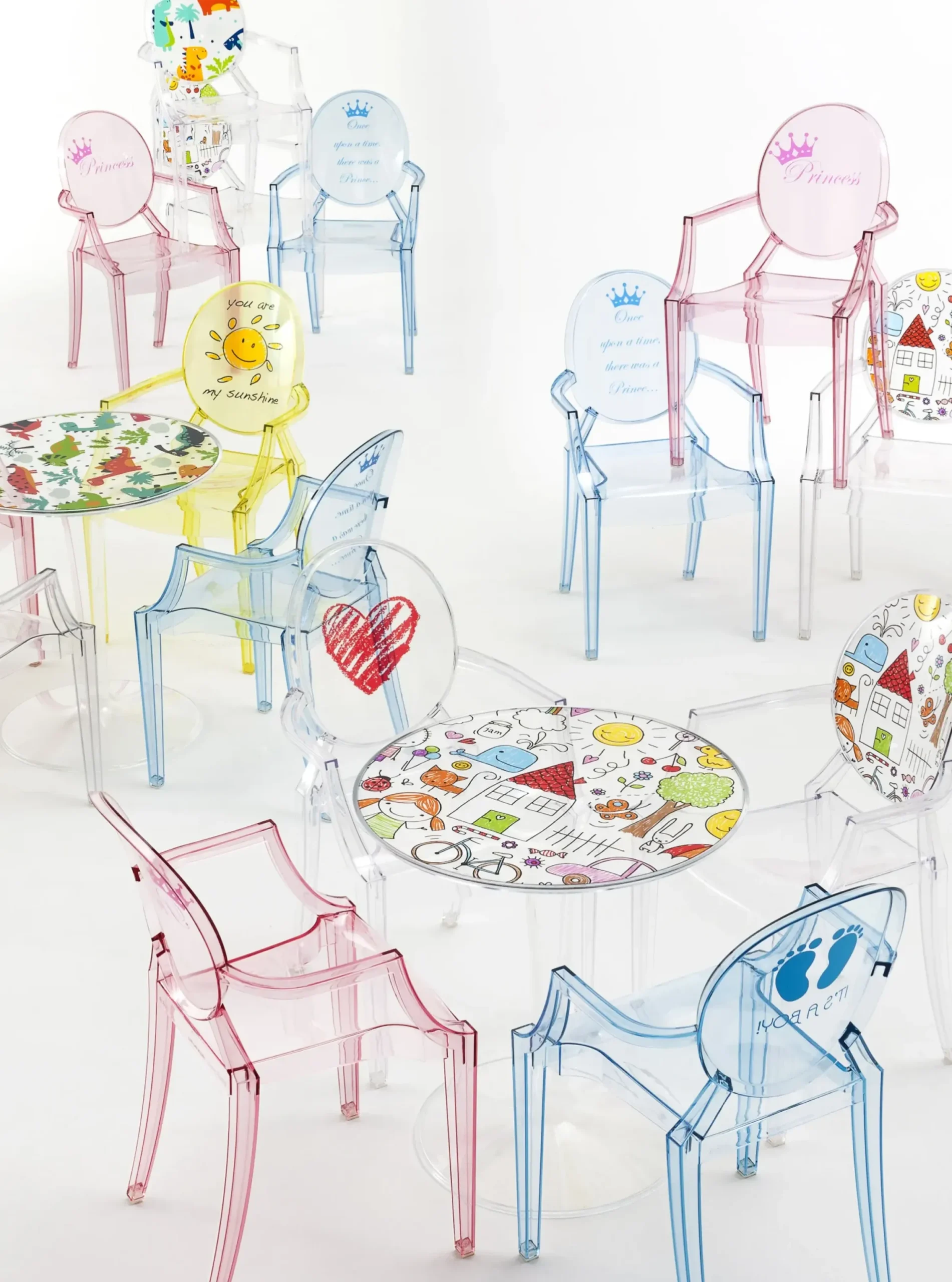 Fauteuil Enfant Lou Lou Ghost Plastique Multicolore / Dossier Décore - Kartell