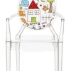 Fauteuil Enfant Lou Lou Ghost Plastique Multicolore Transparent / Dossier Décore - Kartell
