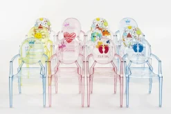 Fauteuil Enfant Lou Lou Ghost Plastique Multicolore Transparent / Dossier Décore - Kartell