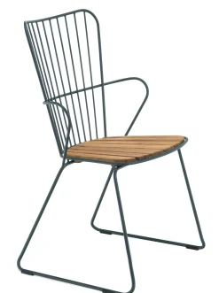 Fauteuil Paon Metal Vert Bois Naturel / Bambou - Houe