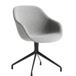 Fauteuil Pivotant About A Chair Aac121 Tissu Gris / Dossier Haut - Rembourre - Tissu Integral - Hay