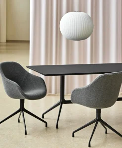 Fauteuil Pivotant About A Chair Aac121 Tissu Gris / Dossier Haut - Rembourre - Tissu Integral - Hay