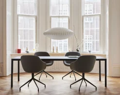 Fauteuil Pivotant About A Chair Aac121 Tissu Gris / Dossier Haut - Rembourre - Tissu Integral - Hay