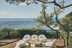 Fauteuil Pivotant Pacha Outdoor Tissu Blanc Beige / Pierre Paulin, 1975 - Gubi