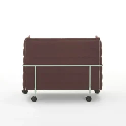 Fauteuil Rembourre Alcove Work Lowback Tissu Rouge / Sur Roulettes - Tablette Gauche - Vitra