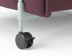 Fauteuil Rembourre Alcove Work Lowback Tissu Rouge / Sur Roulettes - Tablette Gauche - Vitra