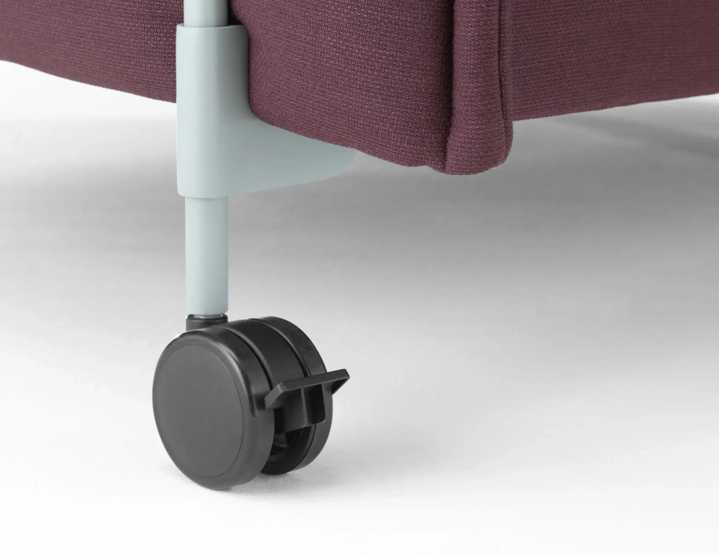 Fauteuil Rembourre Alcove Work Lowback Tissu Rouge / Sur Roulettes - Tablette Gauche - Vitra