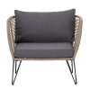 Fauteuil Rembourre Mundo Tissu Gris Beige / Fils Pvc - Bloomingville