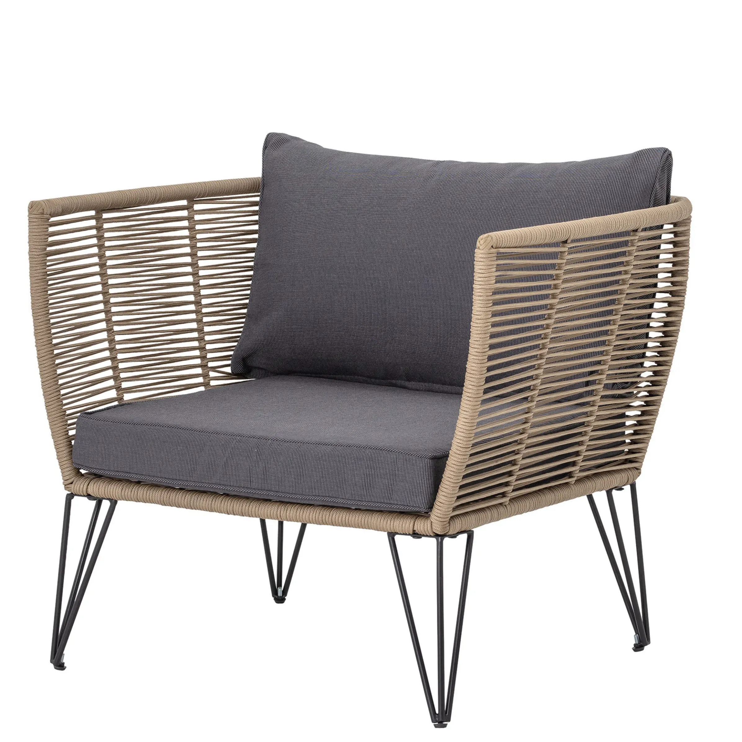 Fauteuil Rembourre Mundo Tissu Gris Beige / Fils Pvc - Bloomingville