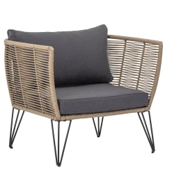 Fauteuil Rembourre Mundo Tissu Gris Beige / Fils Pvc - Bloomingville