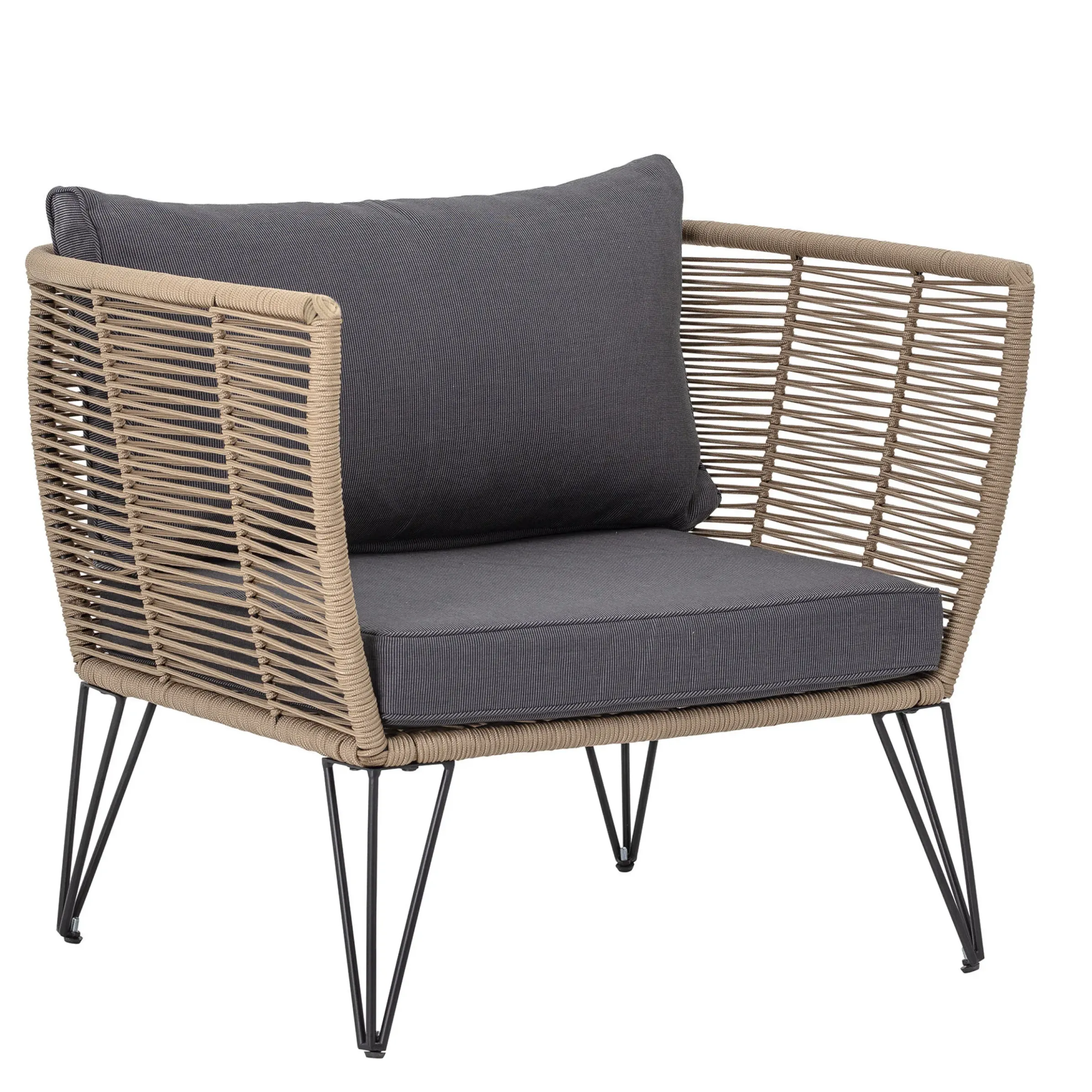 Fauteuil Rembourre Mundo Tissu Gris Beige / Fils Pvc - Bloomingville