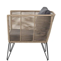 Fauteuil Rembourre Mundo Tissu Gris Beige / Fils Pvc - Bloomingville