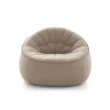 Fauteuil Rembourre Ottoman Cuir Beige - Cinna