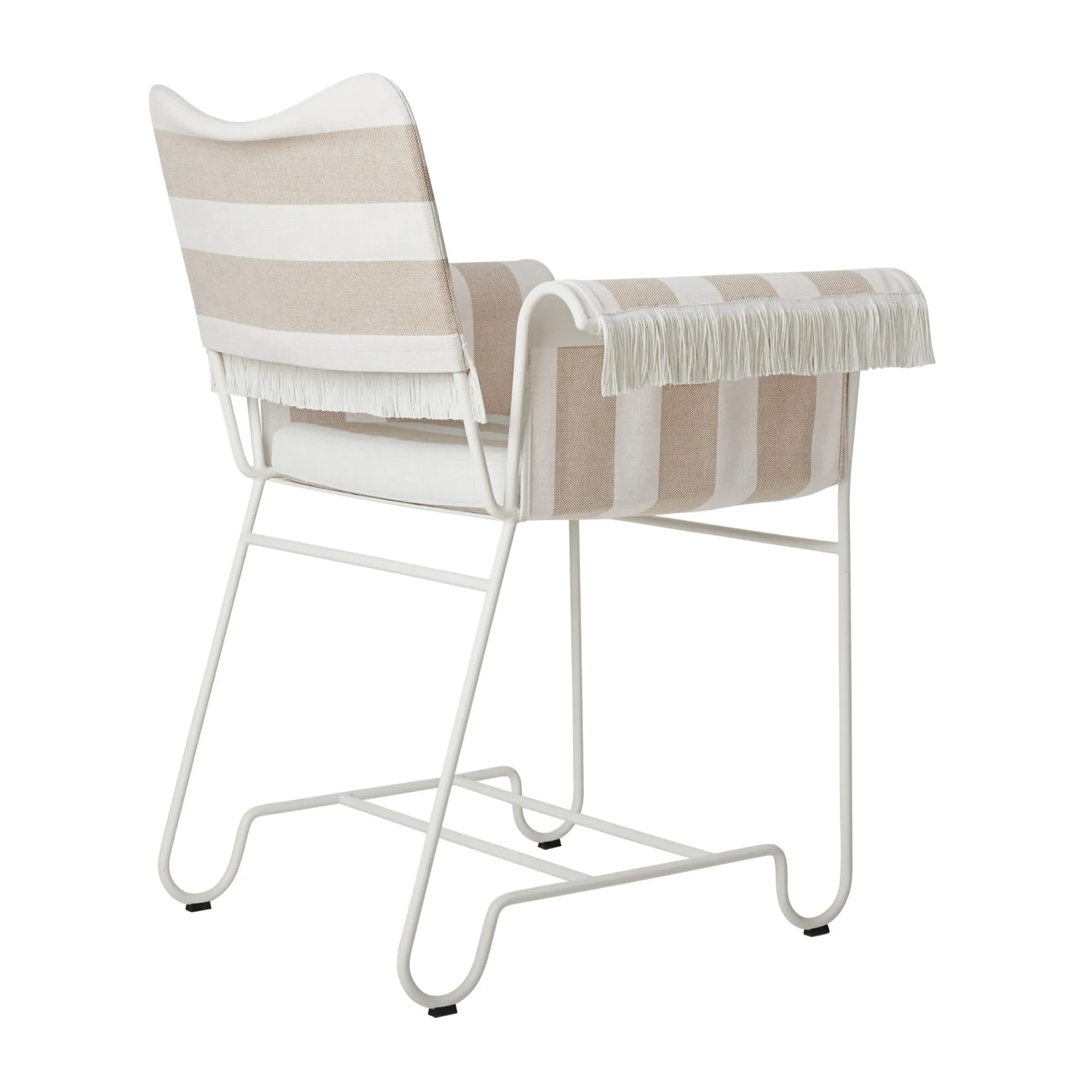 Fauteuil Tropique Tissu Beige / Avec Franges - Mategot, Reedition 50' - Gubi
