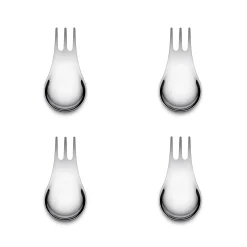 Fourchette Moscardino Metal / Cuillere Pour Aperitif - Set De 4 - Alessi
