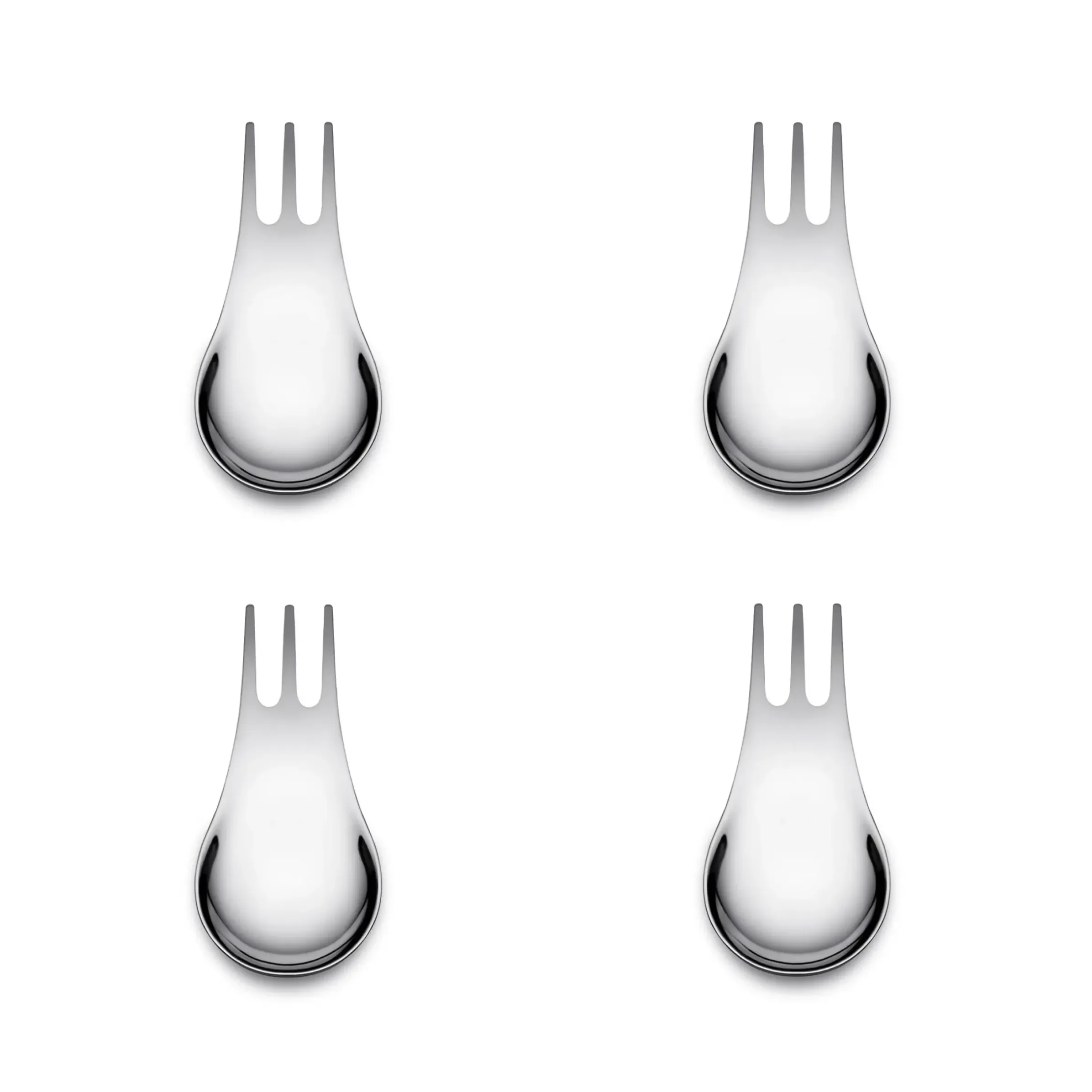 Fourchette Moscardino Metal / Cuillere Pour Aperitif - Set De 4 - Alessi