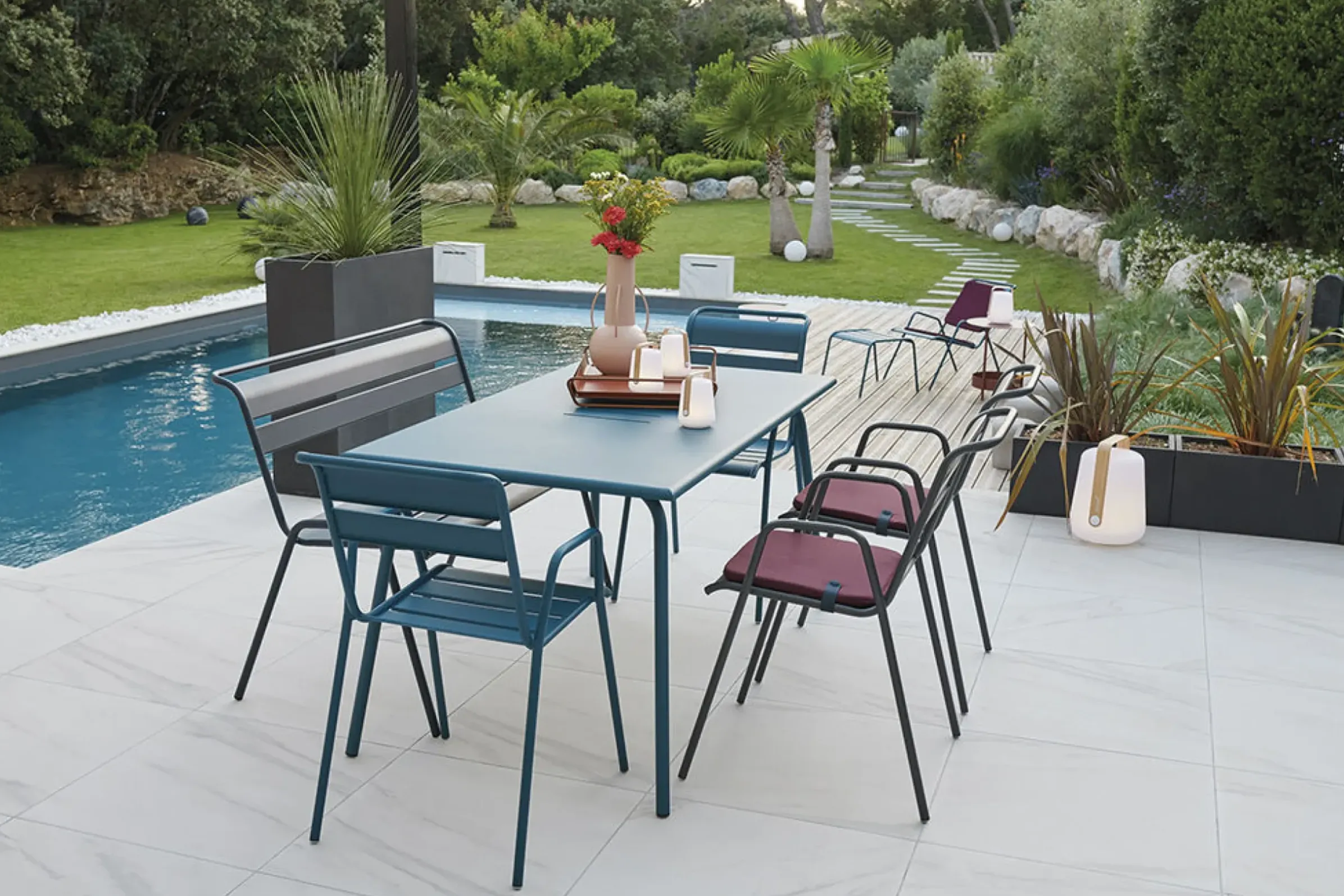 Galette De Chaise Color Mix Tissu Beige / 41 X 45 Cm - Set De 2 - Fermob