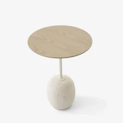 Gueridon Lato Ln8 Pierre Bois Naturel / Marbre & Bois - O 40 X H 50 Cm - &Tradition