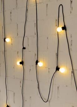 Guirlande Lumineuse Exterieur Bella Vista Clear Led Verre Plastique 14 Metres - Ampoules Transparentes A Filaments - Seletti