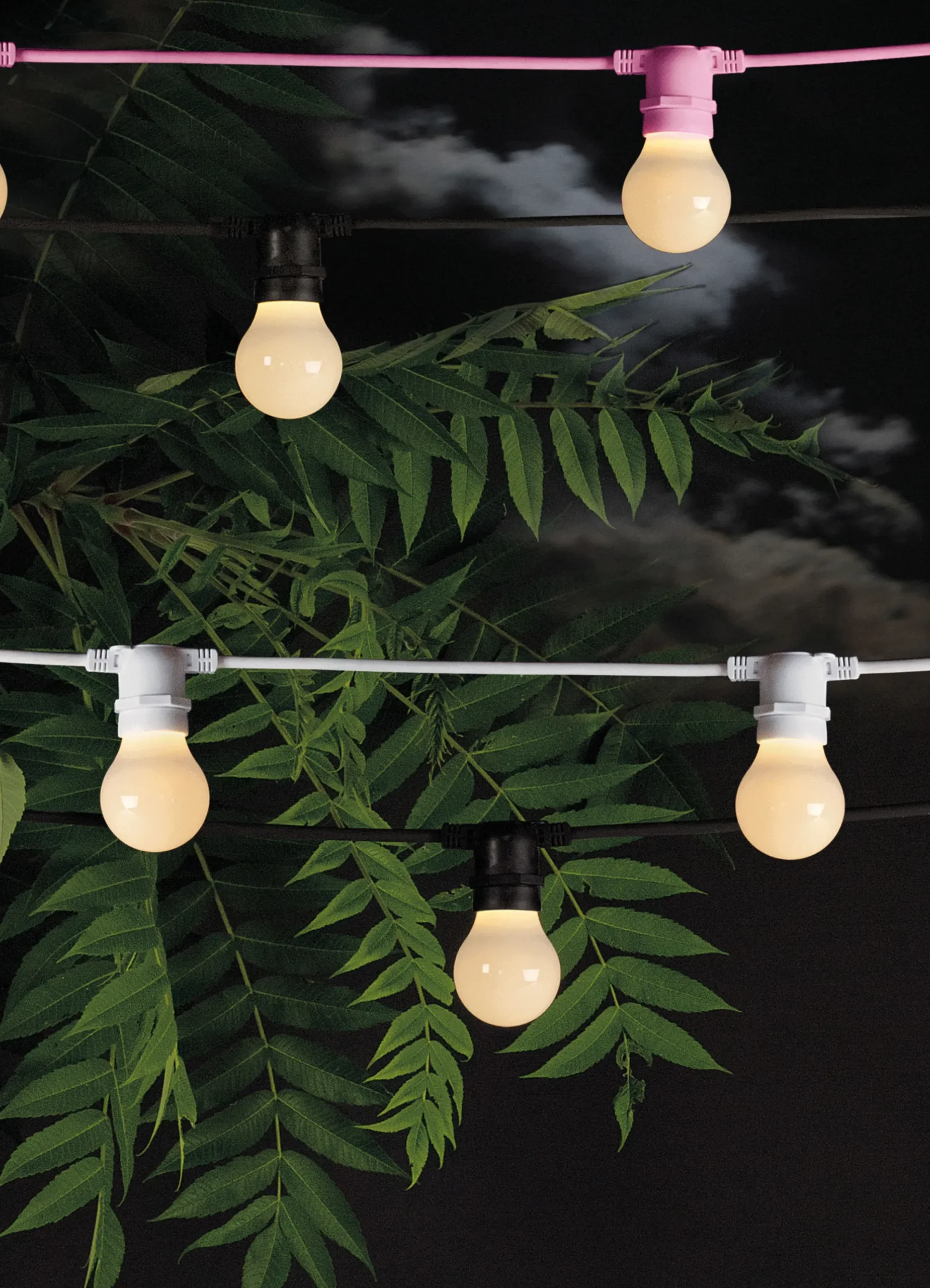 Guirlande Lumineuse Exterieur Bella Vista Clear Led Verre Plastique 14 Metres - Ampoules Transparentes A Filaments - Seletti