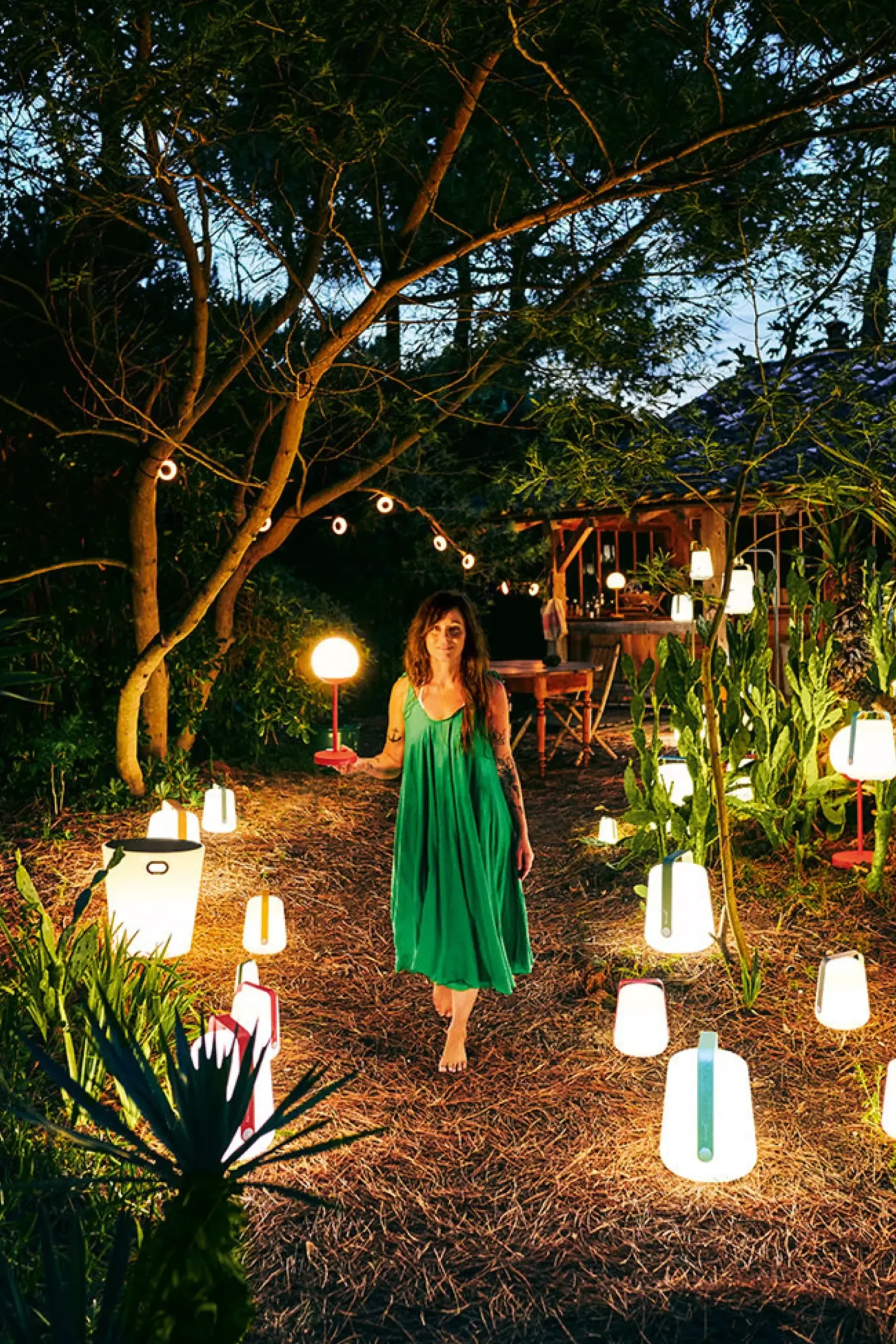 Guirlande Lumineuse Exterieur Hoop Led Plastique Vert 12 Metres / Bluetooth - Fermob
