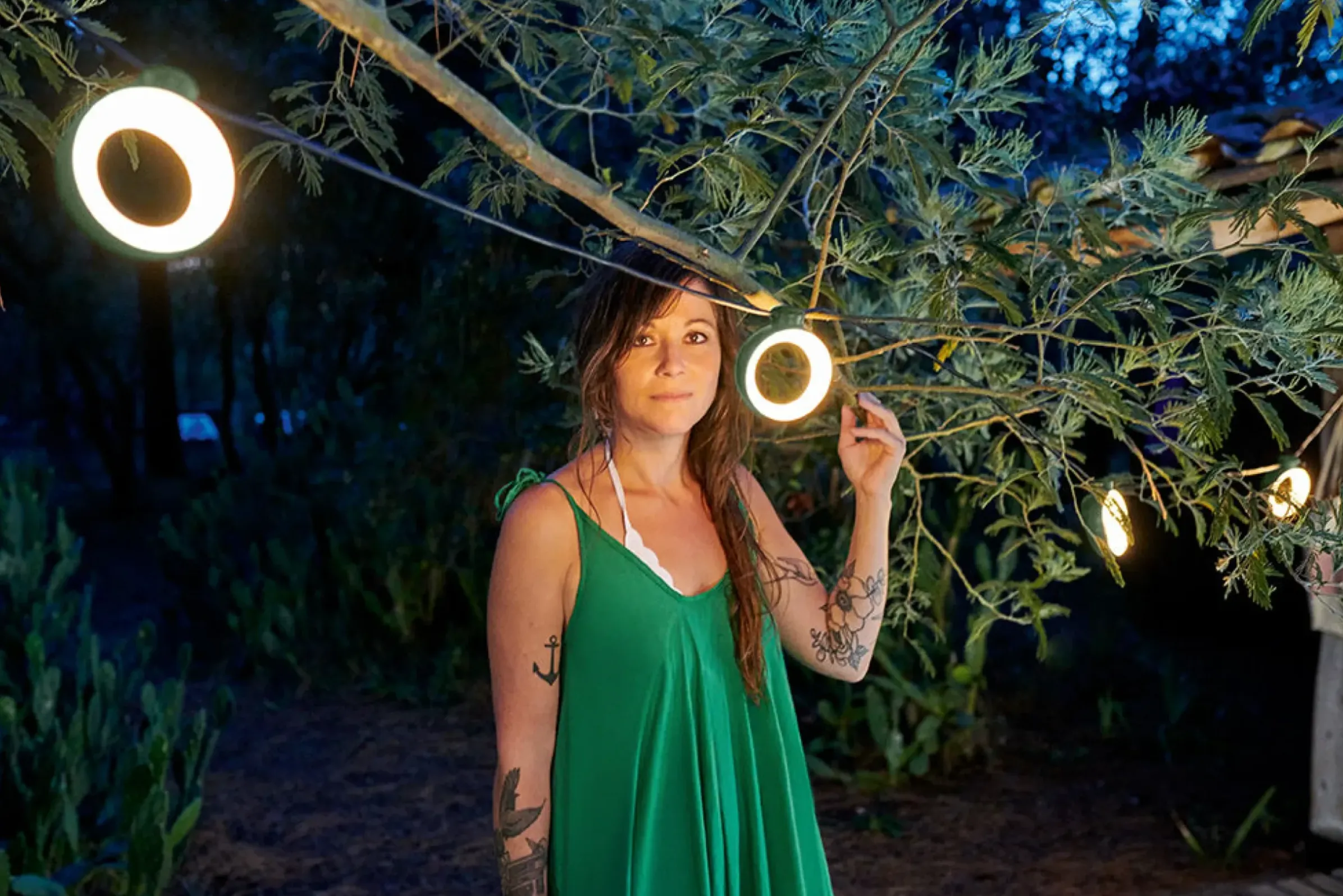 Guirlande Lumineuse Exterieur Hoop Led Plastique Vert 12 Metres / Bluetooth - Fermob