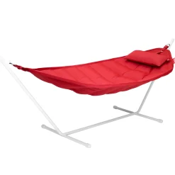 Hamac Avec Support Headdemock Superbe Tissu Rouge / Tissu Olefine - Avec Coussin - Fatboy